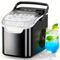 Premium Compact Countertop Ice Maker | 9 Bullet Cubes in 8 Minutes | 26lbs Daily Capacity Portable Machine for Home Bar, Office & Kitchen