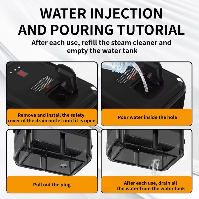 High-Pressure Handheld Steam Cleaner | 9-Gear Adjustable Deep Cleaning Machine | LCD Display & 40.58oz Tank for Kitchen Grease & Tile Grout
