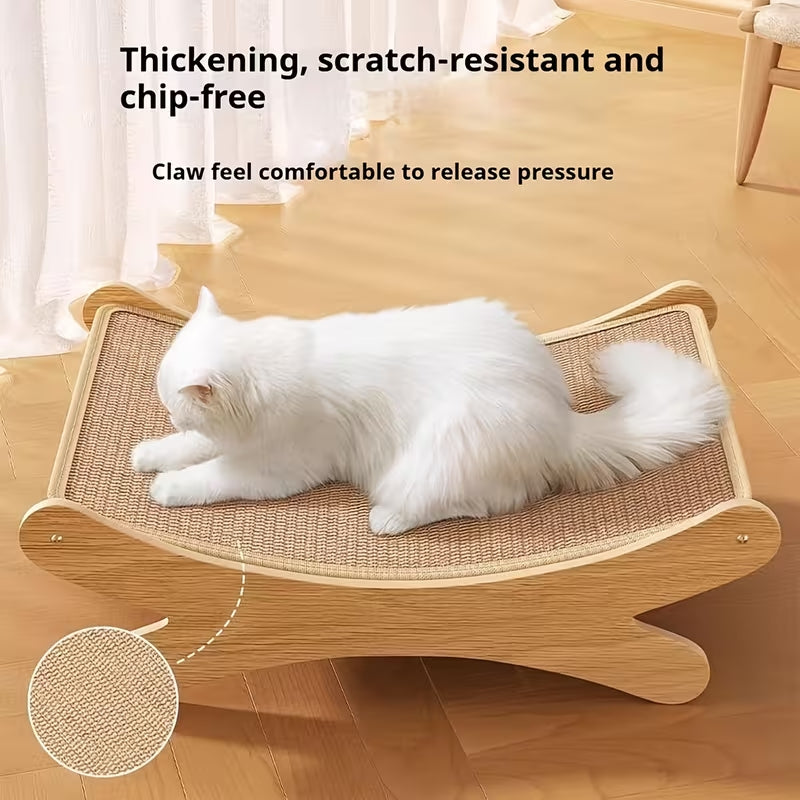 Luxury Sisal Cat Sofa Scratcher | Durable Furniture Protector & Lounge Bed | Interactive Play Mat with Hanging Toy