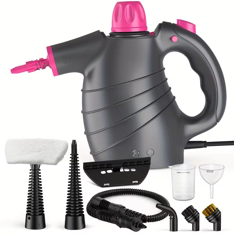 1050W Handheld Multi-Purpose Steam Cleaner | 12-Piece Accessory Kit | Chemical-Free Deep Cleaning for Home, Car & Furniture