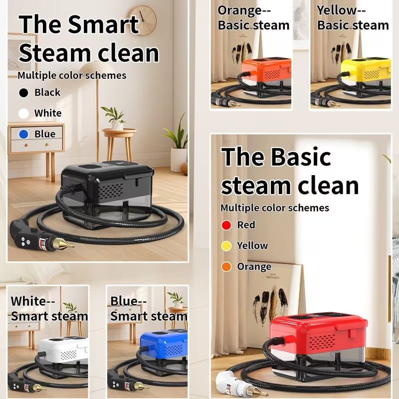 High-Pressure Handheld Steam Cleaner | 9-Gear Adjustable Deep Cleaning Machine | LCD Display & 40.58oz Tank for Kitchen Grease & Tile Grout