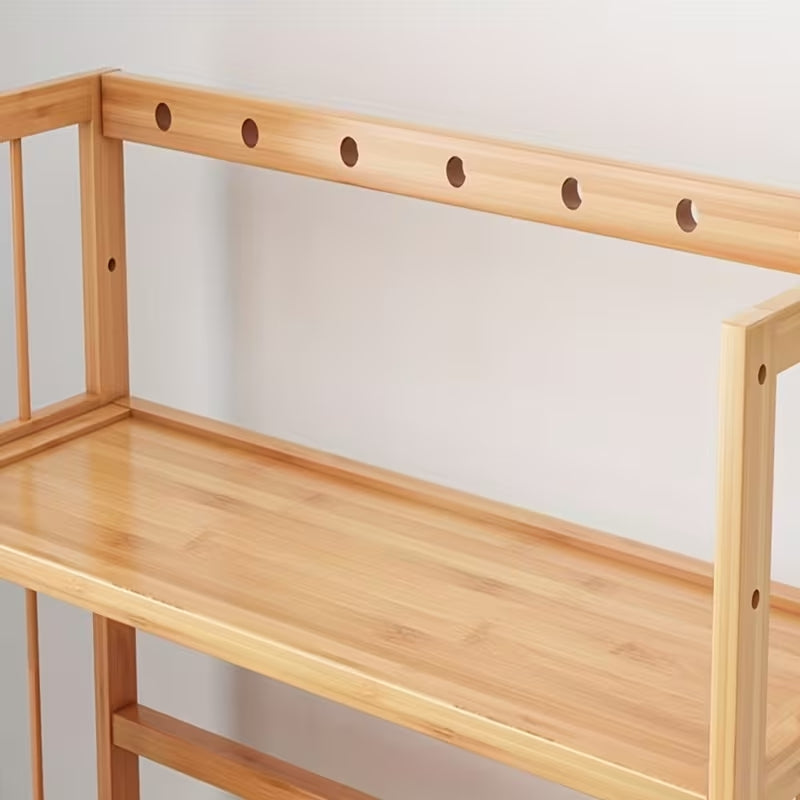 Scandinavian Minimalist Bamboo Shelf | Versatile Compact Bookshelf & Display Rack | Fast & Easy Assembly Storage Unit