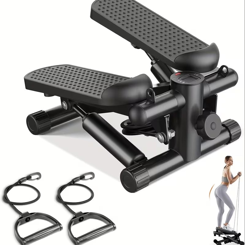 Premium Mini Exercise Stepper with Resistance Bands | Compact Full-Body Twist Motion Machine | 300lbs Capacity Portable Home Fitness Gear