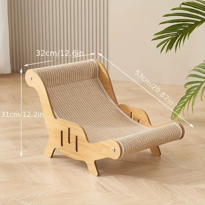 Luxury Sisal Cat Sofa Scratcher | Durable Furniture Protector & Lounge Bed | Interactive Play Mat with Hanging Toy