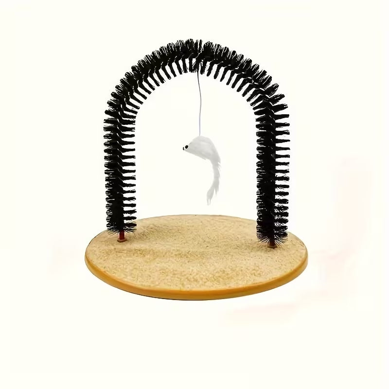 The "Purr-fect" Cat Arch Self-Groomer & Massager | 2-in-1 Scratching Post & Deshedding Brush | Durable Cat Furniture for Kittens & Seniors