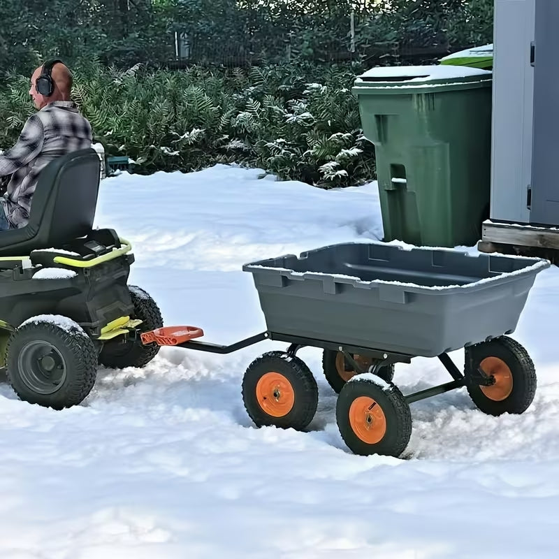 Heavy-Duty Poly Garden Dump Cart - 800 Lbs Capacity Yard Wagon with 10" Tires & Quick Release