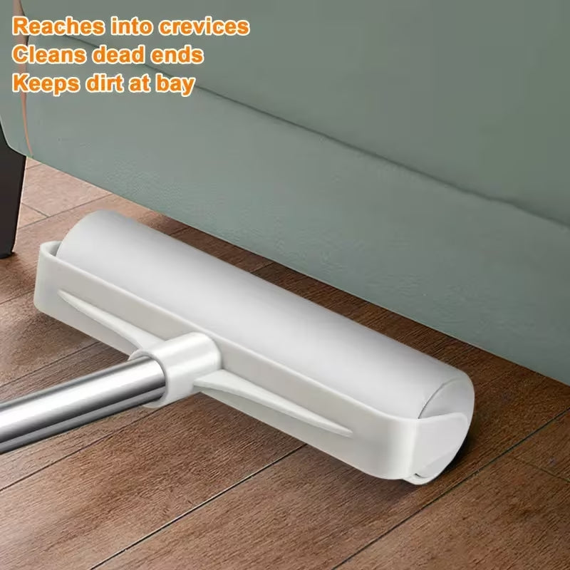 Premium Long-Handled Lint Roller Set (4-Piece) | Retractable Pet Hair & Dust Remover for Floors, Carpets & Sofas | 3 Extra Sticky Refill Rolls Included
