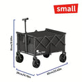 Heavy-Duty All-Terrain Collapsible Wagon | Large Capacity Folding Utility Cart for Camping, Beach & Gardening | Sleek Black Design