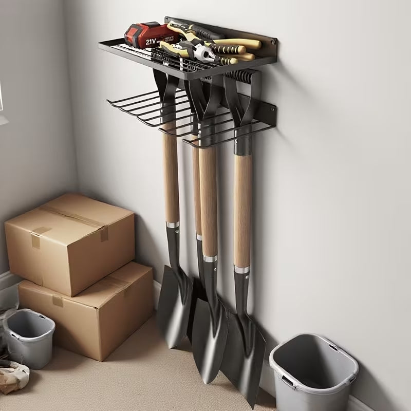 Heavy-Duty Rolling Garden Tool Organizer | Mobile Yard Tool Tower Rack | Durable Steel Garage Storage for Long-Handled Tools