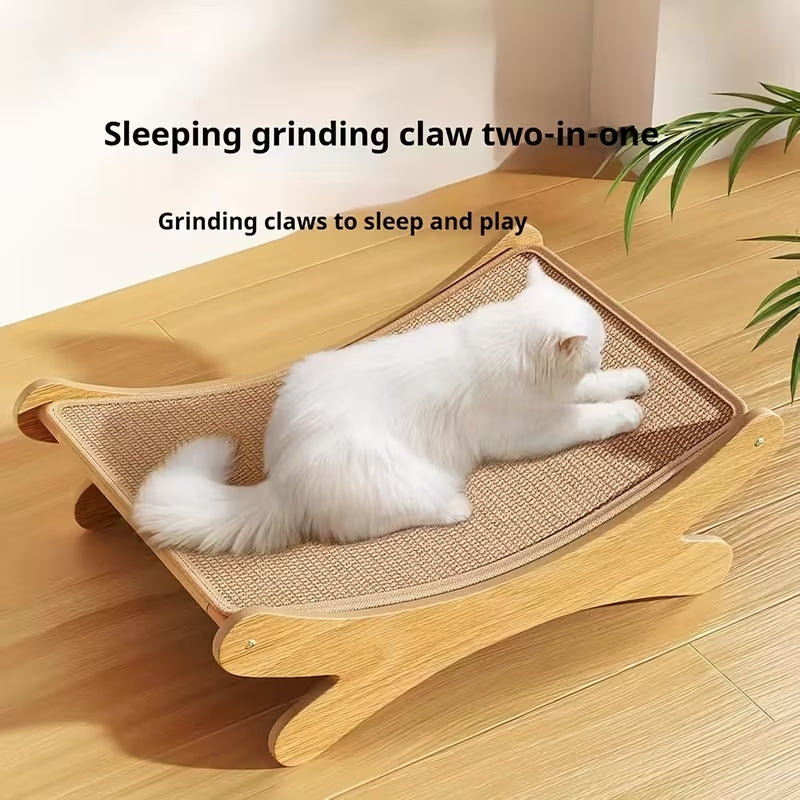 Luxury Sisal Cat Sofa Scratcher | Durable Furniture Protector & Lounge Bed | Interactive Play Mat with Hanging Toy